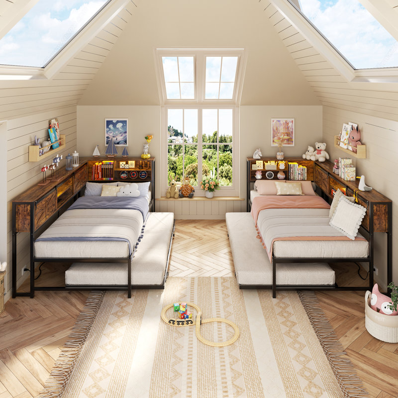 Corner Twin Daybed, Brown
