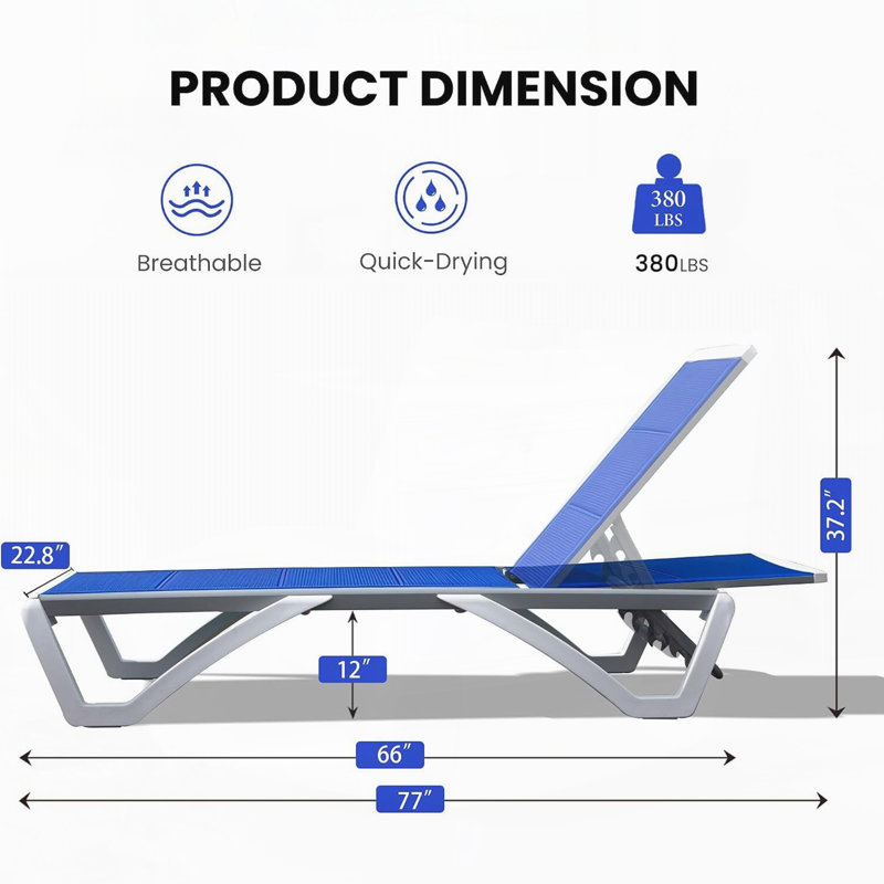 Méridienne d'extérieur 3D Pool, Bleu, Bleu