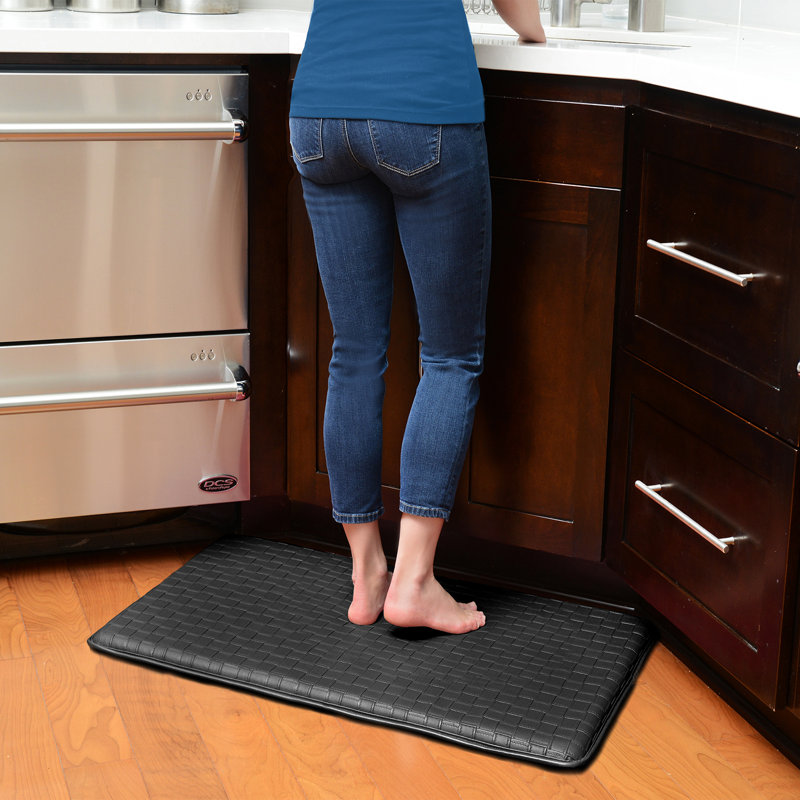 Tapis de cuisine panier tissé, Anthracite