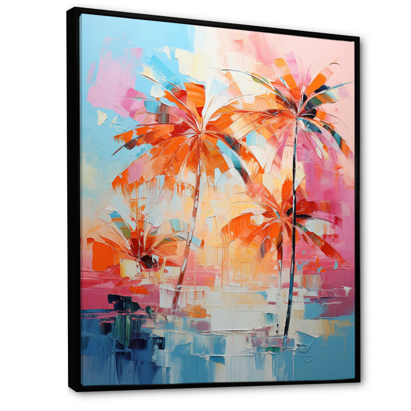 Floral Wall Art Living Room, H 40 po x l 30 po x P 1,5 po, Cadre flottant noir