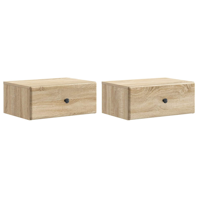 49cm W Manufactured Wood Bedside Table, Sonoma Oak