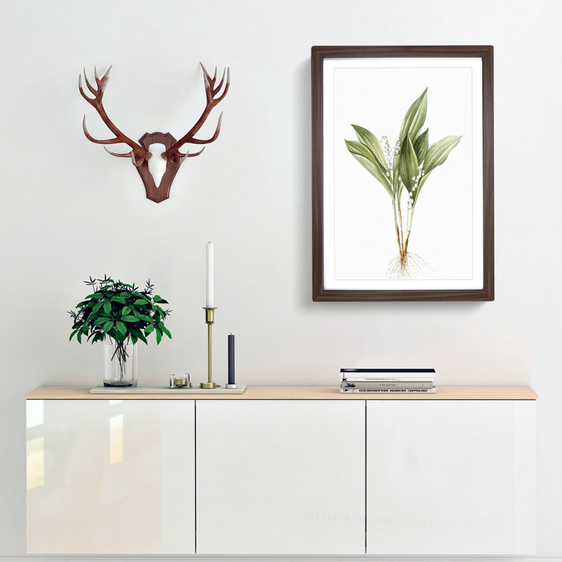 Lily of the Valley by Pierre-Joseph Redoute - Picture Frame Painting Print, 48cm H x 36cm W x 2cm D, Walnut Framed
