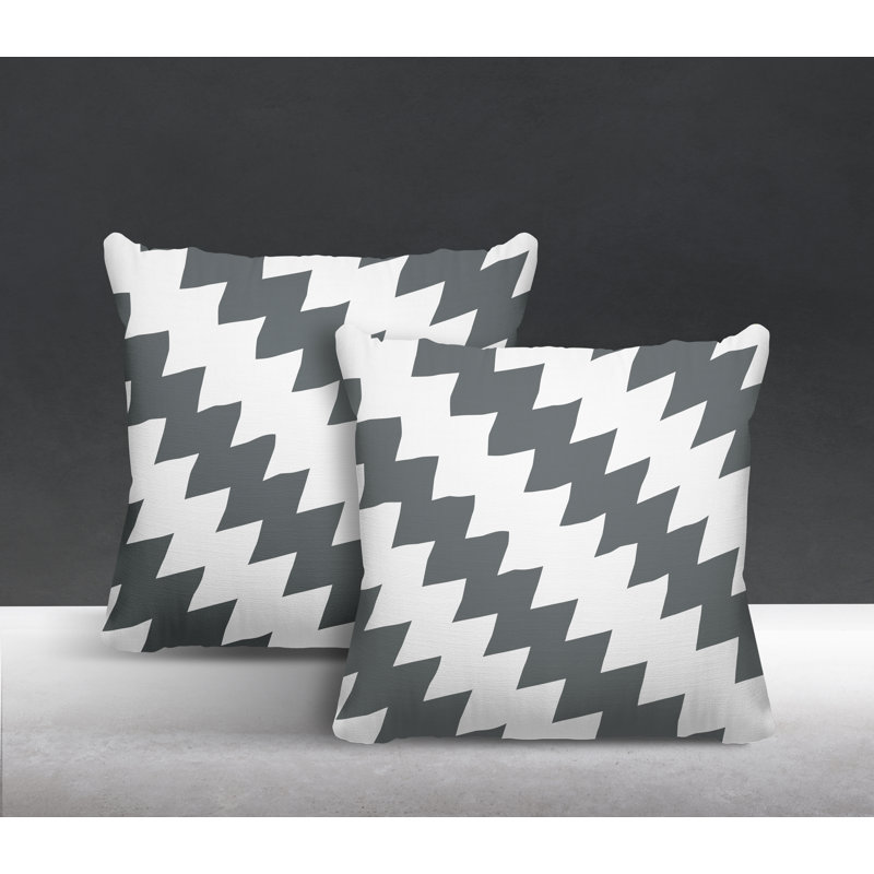 Coussin décoratif intérieur / extérieur, L 19 po x H 19 po, Gris