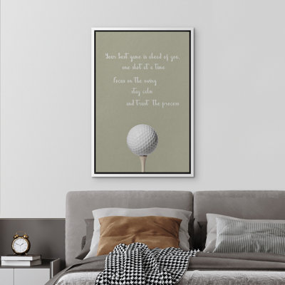 Light Green Golf Textual Words Framed Bedroom Wall Decorations Canvas Print