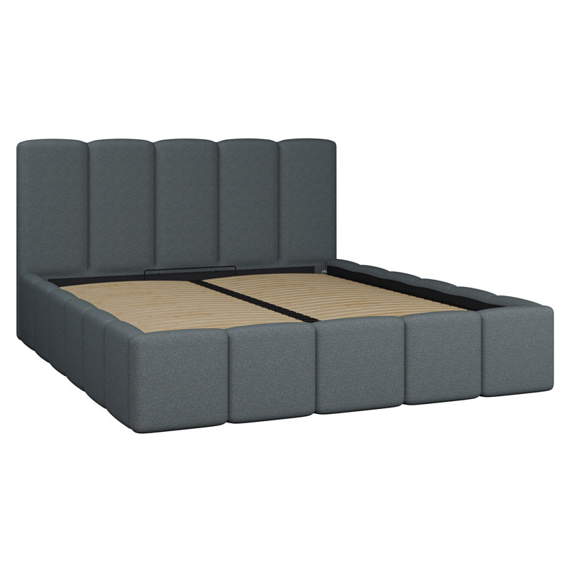 Taniaya Upholstered Bed, Grey, Kingsize (5')
