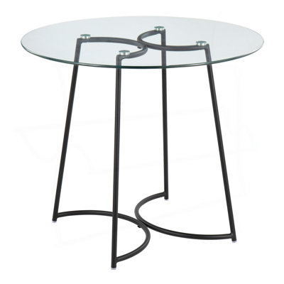 Contemporary Dinette Table With Clear Glass Top Contemporary Dinette Table With Clear Glass Top