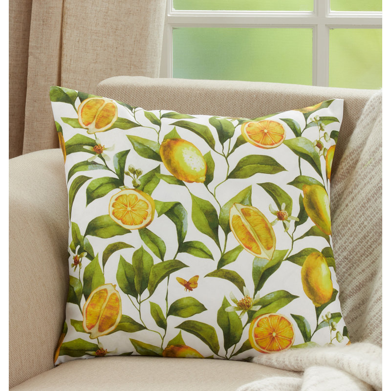 Lemon Design 18" Outdoor Square Throw Pillow