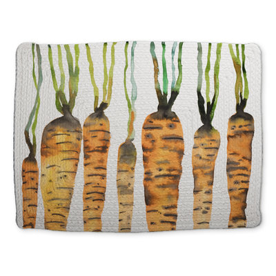 Napperon aquarelle en polyester tressé carottes | Décoration intérieure