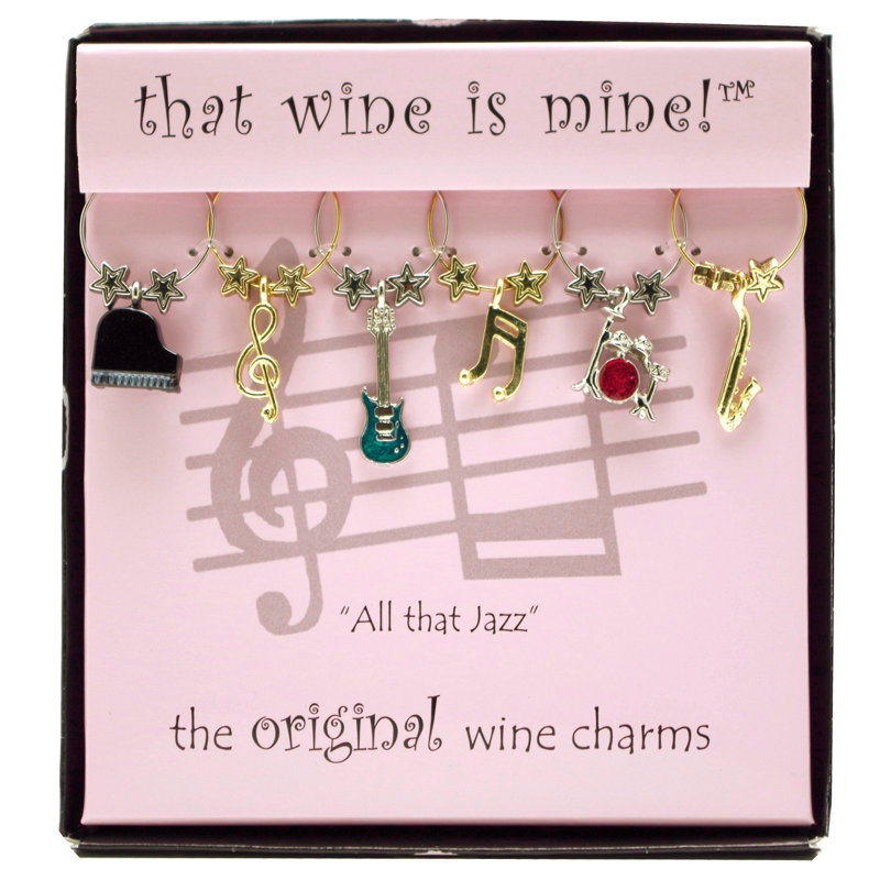Quandary Gold Brass Stainless Steel Wine Charm