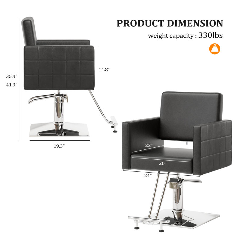 Fauteuil à cheveux en PVC et acier inoxydable