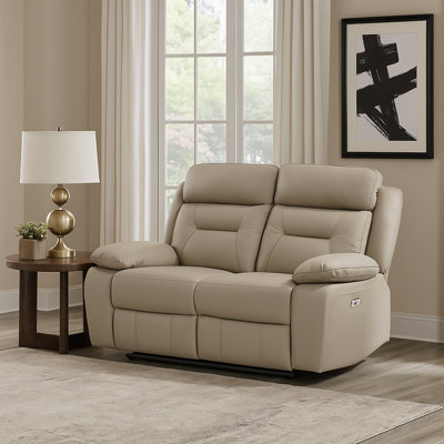 Causeuse inclinable Conia, cuir, USB, 63 po