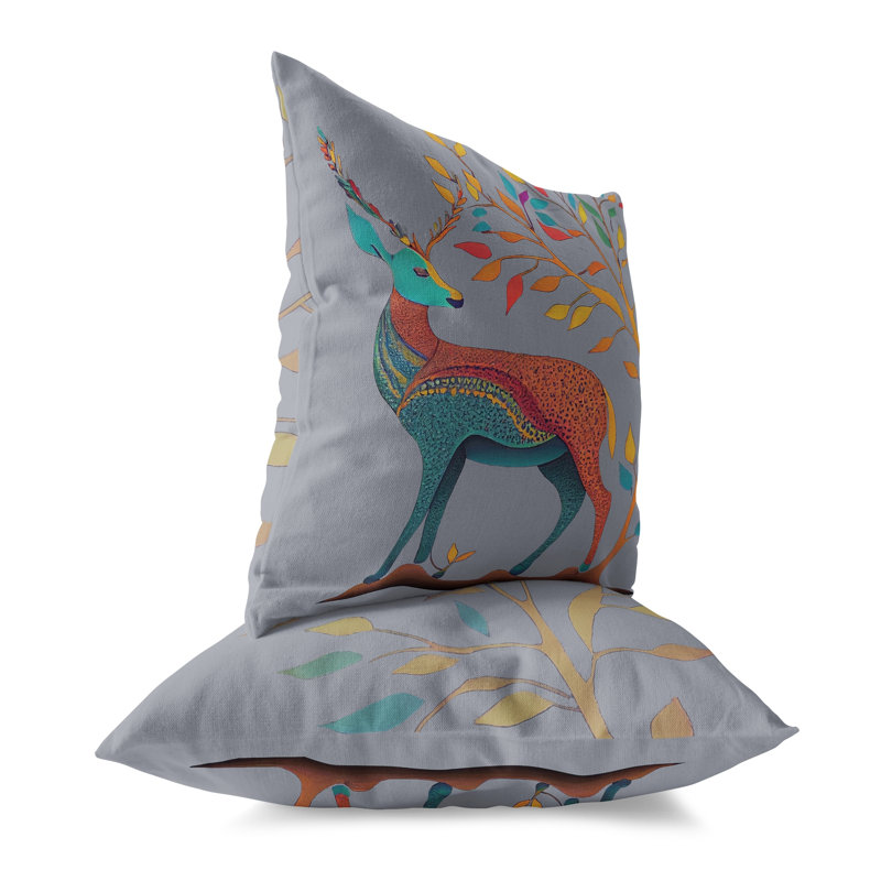 Indoor / Outdoor Floral Square Cushion, 46cm H x 46cm W