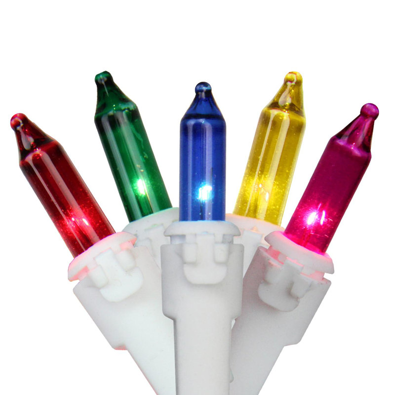 50-Count Mini Christmas Light Set 10ft Wire, Multi-colored/White