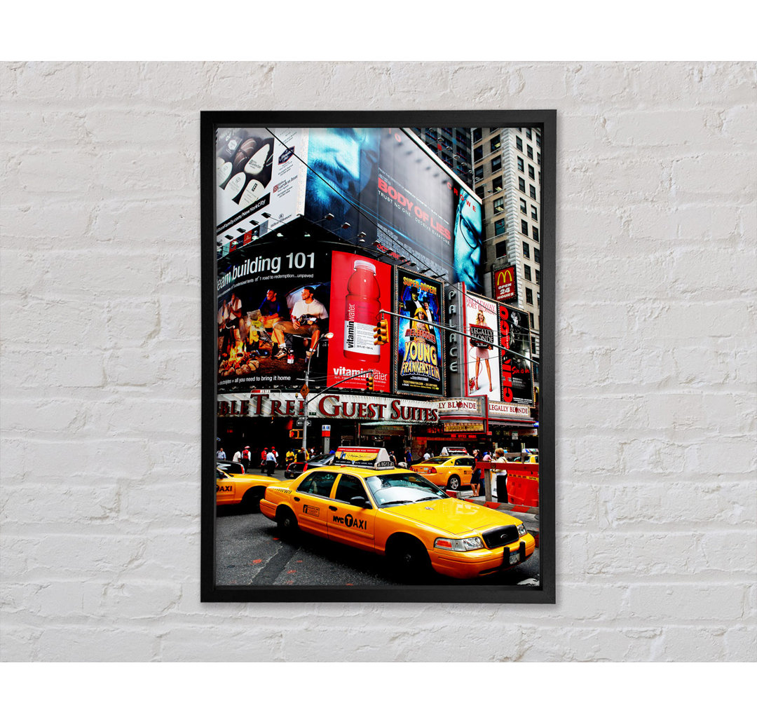 Broadway Cabs in New York - Einzelne Bilderrahmen Kunstdrucke auf Leinwand