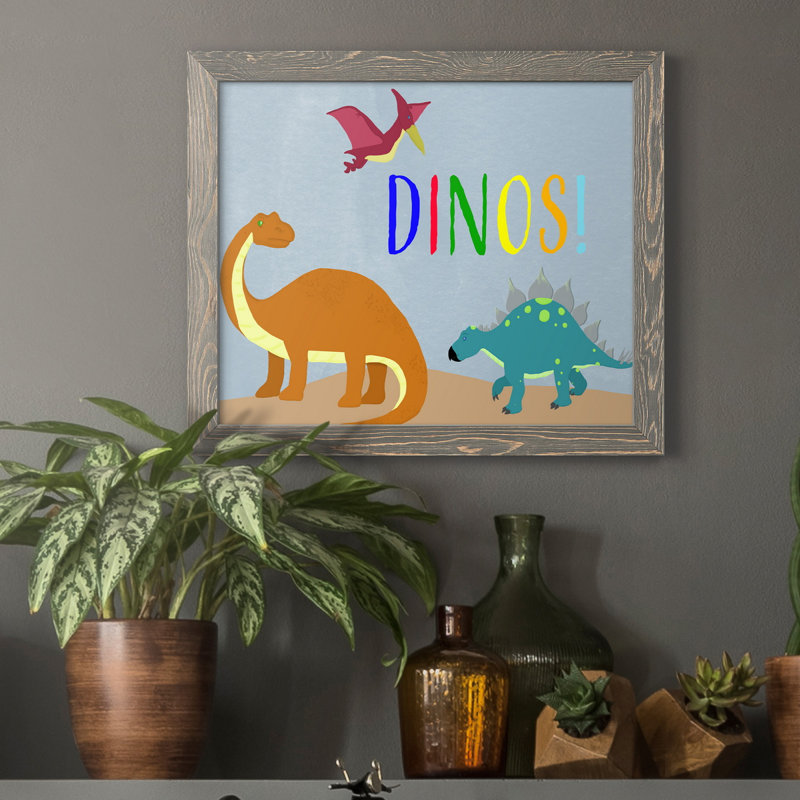 Dinos! - Cadre photo, impression sur toile, H 24 po x l 18 po x P 1,5 po, gris