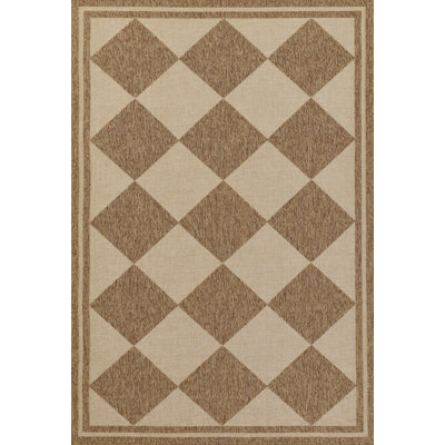 Tapis intérieur / extérieur naturel Erin Gates par Momeni Saybrook