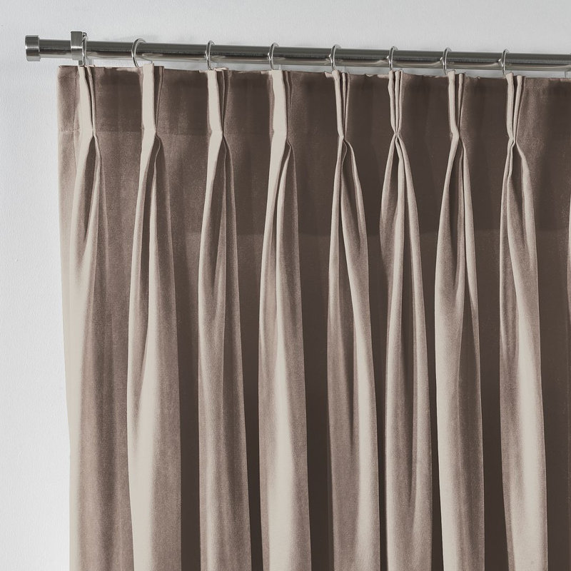 Velvet Semi-shee Single Curtain Panel, Rice, 150cm Width x 450cm Drop