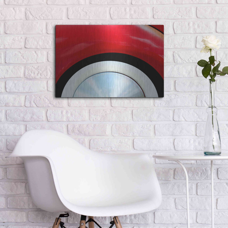Orren Ellis «39 roue et garde-boue» par Clive Branson, art mural en métal, H 16 po x l 24 po