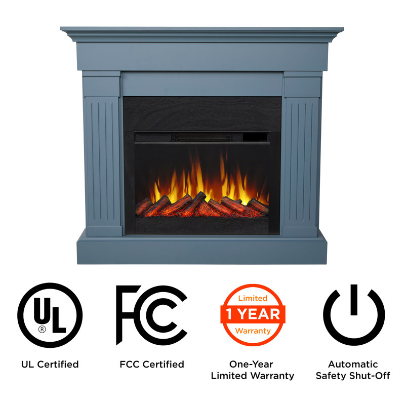 Crawford 48" Slim Electric Fireplace in Aged Denim by Real Flame