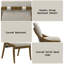 Ensemble de 2 chaises d'appoint en chenille grise et chêne rétro Danzel