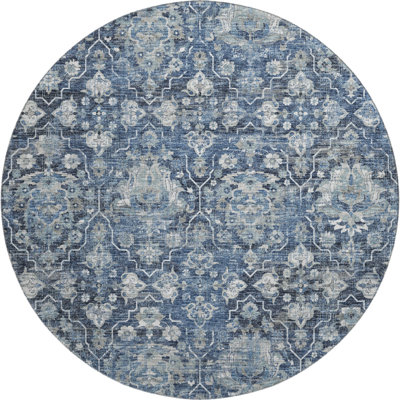 Premium Machine Washable Alliah AMF94 Blue Rug