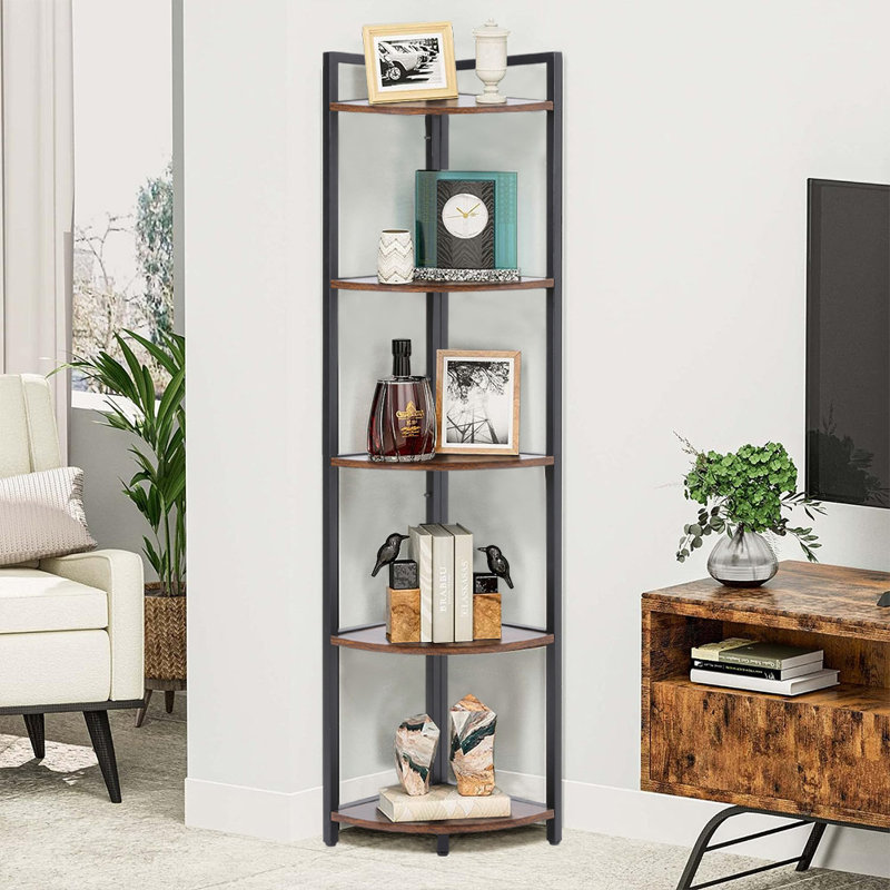 Janelle 150cm H x 42cm W Iron Corner Bookcase