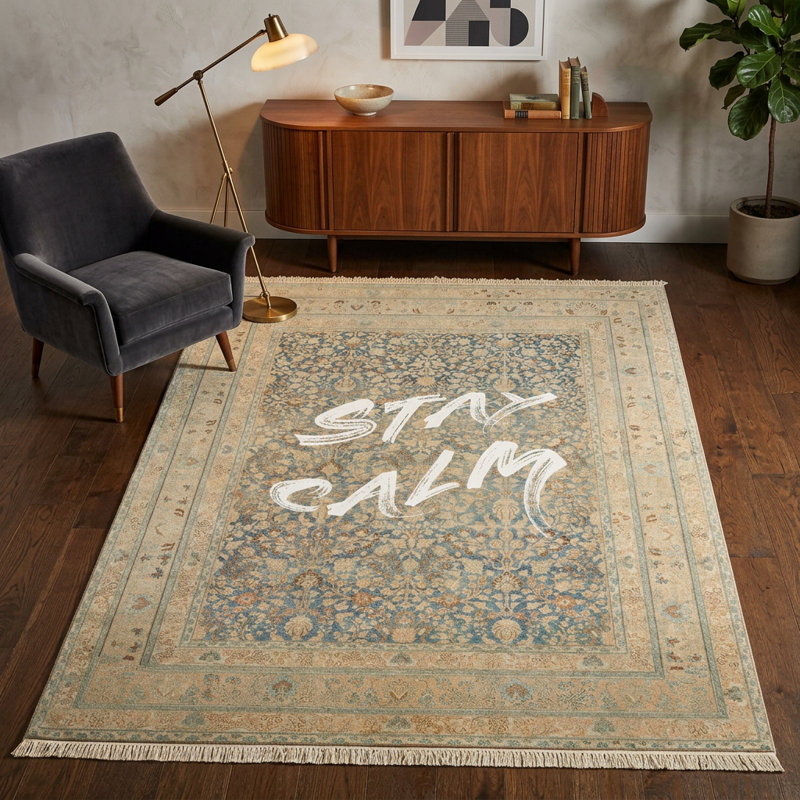 Tapis bleu serein 5 pi x 8 pi