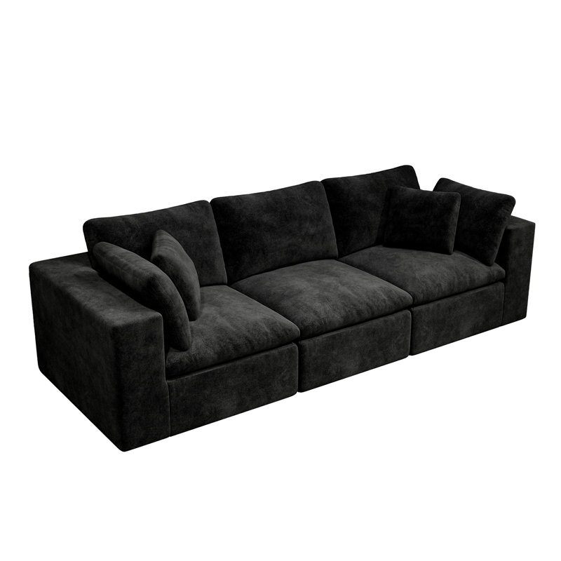 108.3*39.4"Modular Sectional Sofa Seat, Black