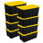 Sterilite 38 Gallon Industrial Stackable Storage Tote Lidded Containers, 8 Pack-131237656-131237659-131237661