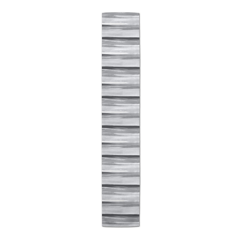Chemin de table à rayures Neville, Gris, L 90 po x l 16 po, Rayé 1