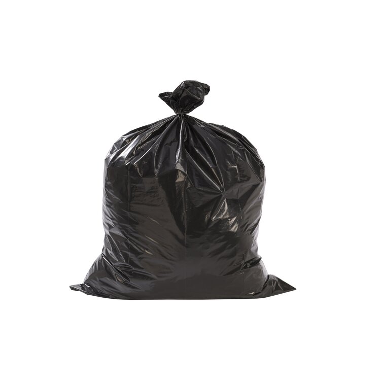 55 Gallon 2 MIL Trash Bags, Black Contractor Bags