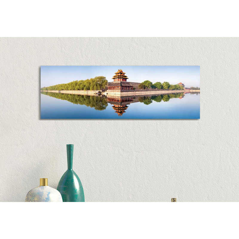 Watchtower Of The Forbidden City In Beijing by Jan Becke - Wrapped Canvas Panoramic Print