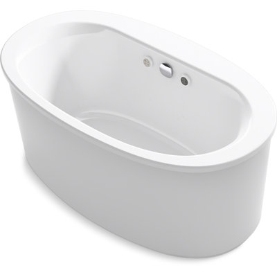 Sunstruck® 60" x 34" Freestanding Heated Bubble Massage Air Bath with Bask Heated Surface and Straight Shroud
