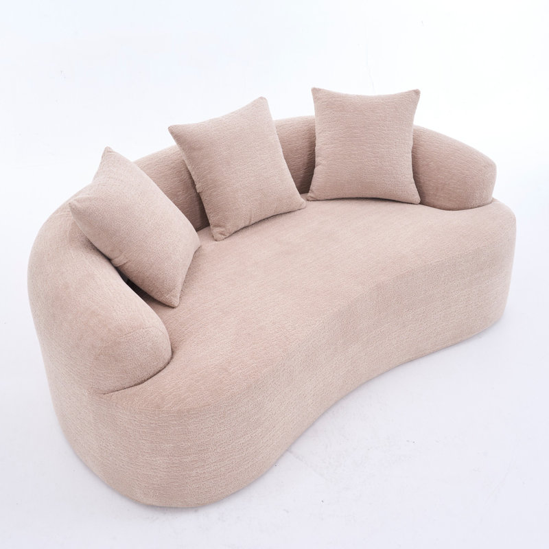 Causeuse de style moderne, Chenille crème abricot