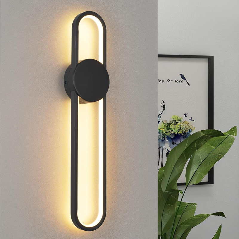 LED Flush Mounted Sconce, Black