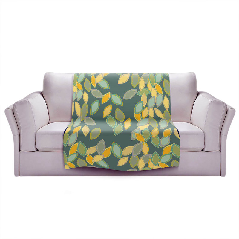 Hand Woven Throw Blanket, 51" x 60", Dark Green
