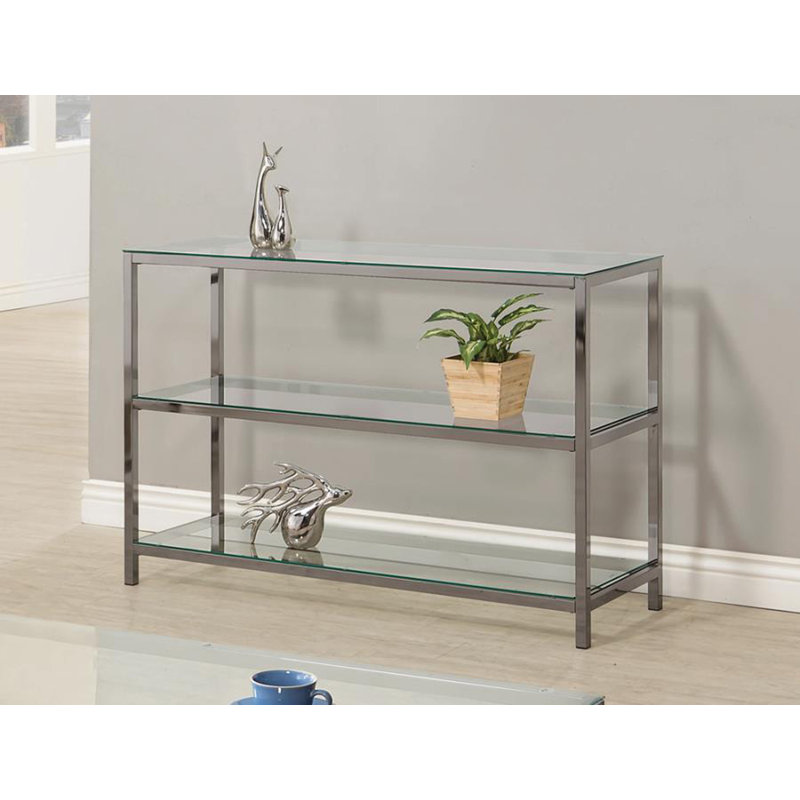 Console Abie, H 32 po, Argent argent
