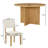 Modern 5-Piece Round Dining Table Set Pedestal Kitchen Table Set with 4 Upholstered Dining Chairs for Studio, Apartment, Small Places-1979947315-1979947316
