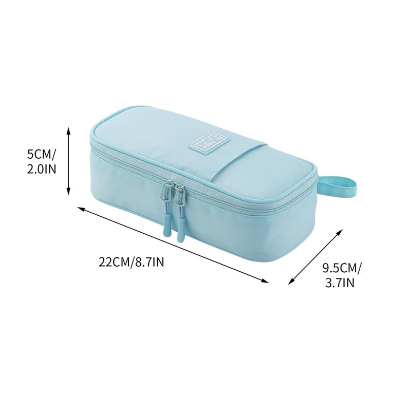 Boîte de papeterie portative grande capacité double couche, Vert