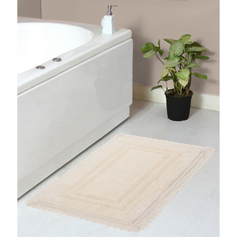 Tapis de bain réversible 100% coton Opulent Bathmat, Ivoire, l 21 po x L 34 po
