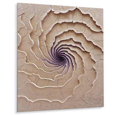 Abstract Beige Lavender Petal Flame Swirl I - Botanicals Metal Wall Art, Modern Metal Print