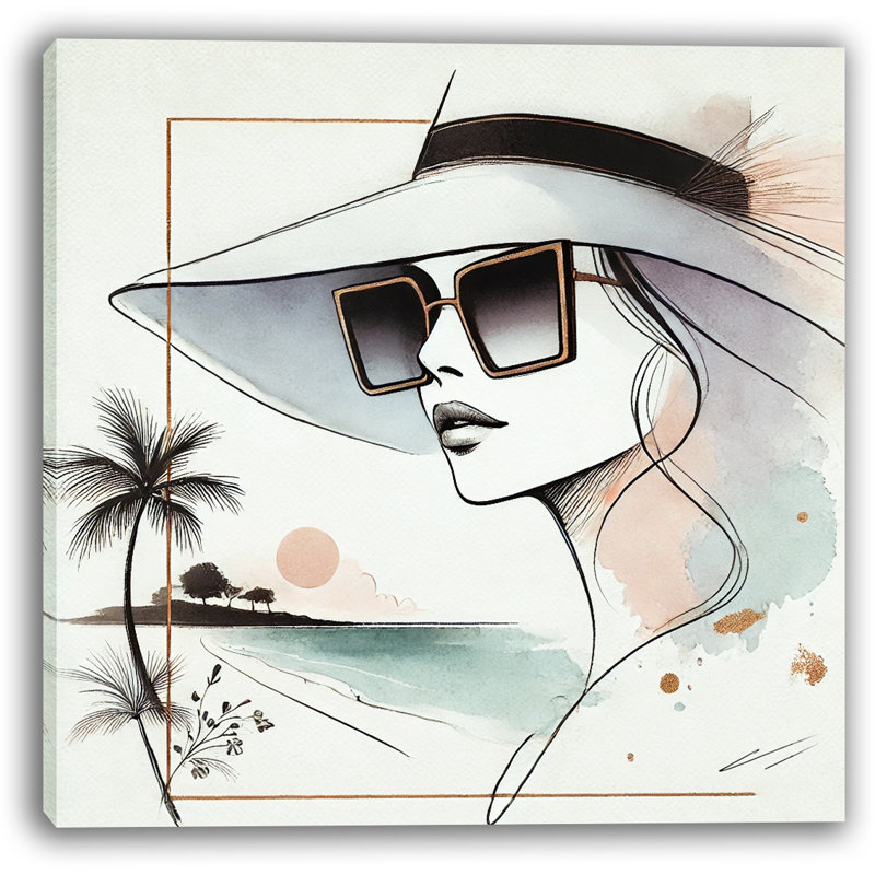 Art mural sur toile Coastal Chic with Tropical Vibes, H 40 po x l 40 po