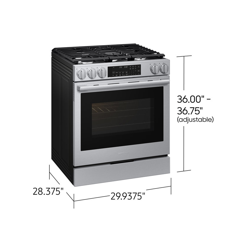 Samsung Bespoke Smart Slide-In Dual Fuel Range with Illuminated Precision
Knobs, No Preheat Air Fry Max and True Convection