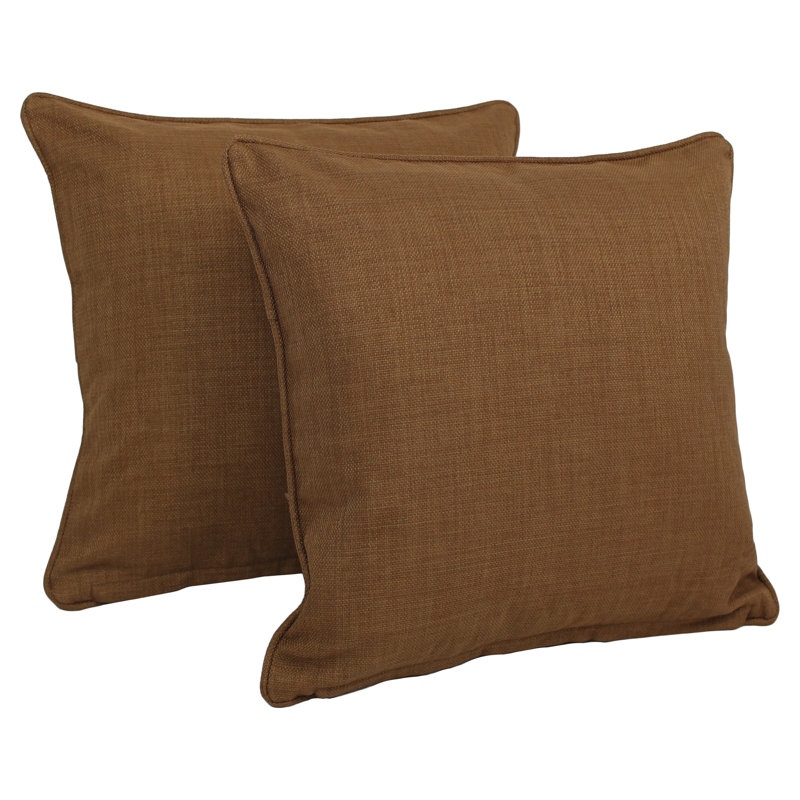 Outdoor Reversible Throw Pillow, Mocha, 25" H x 25" W