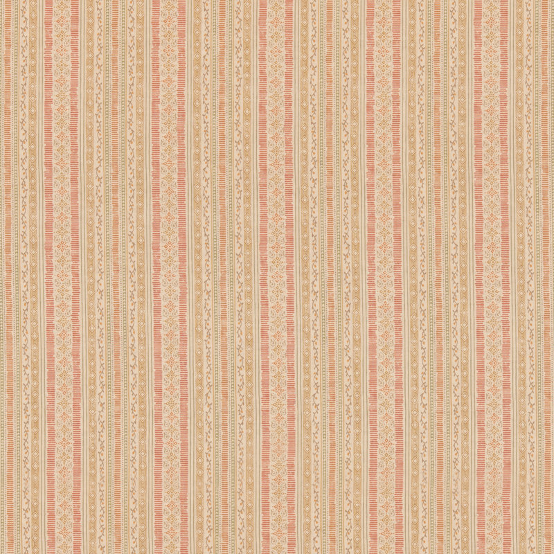 House Small Prints Compton Cotton Blend Fabric, Red/Ochre