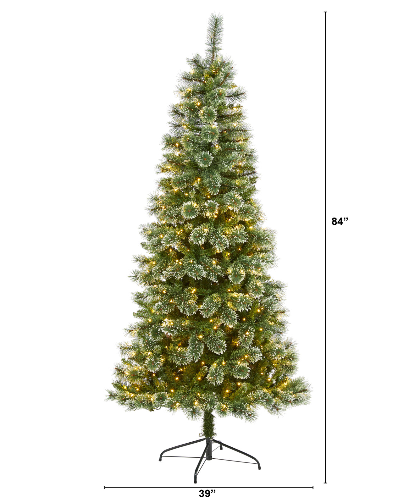 Lighted Artificial Christmas Tree, 7' H