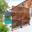 Écran d'intimité en métal H 76 po en métal, autoportant, extérieur et intérieur, clôture envoûtante pour votre terrasse, patio, balcon, pelouse, jardin rouge-125816258