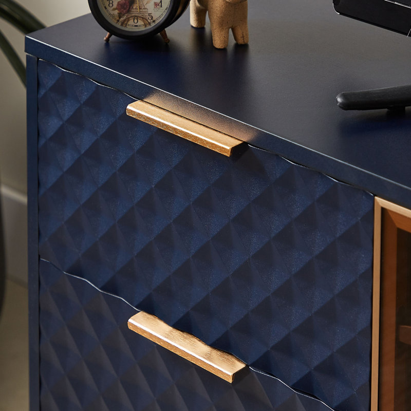 Meuble télé 4 tiroirs Deluxe, Bleu