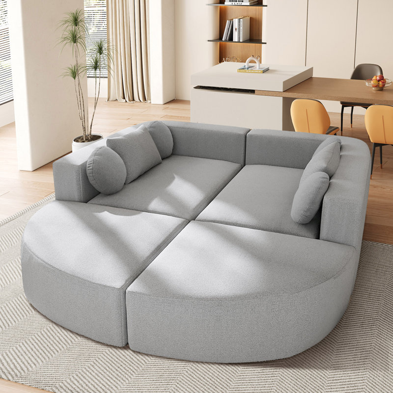 Canapé modulaire compressé Arcle Boneless, Gris