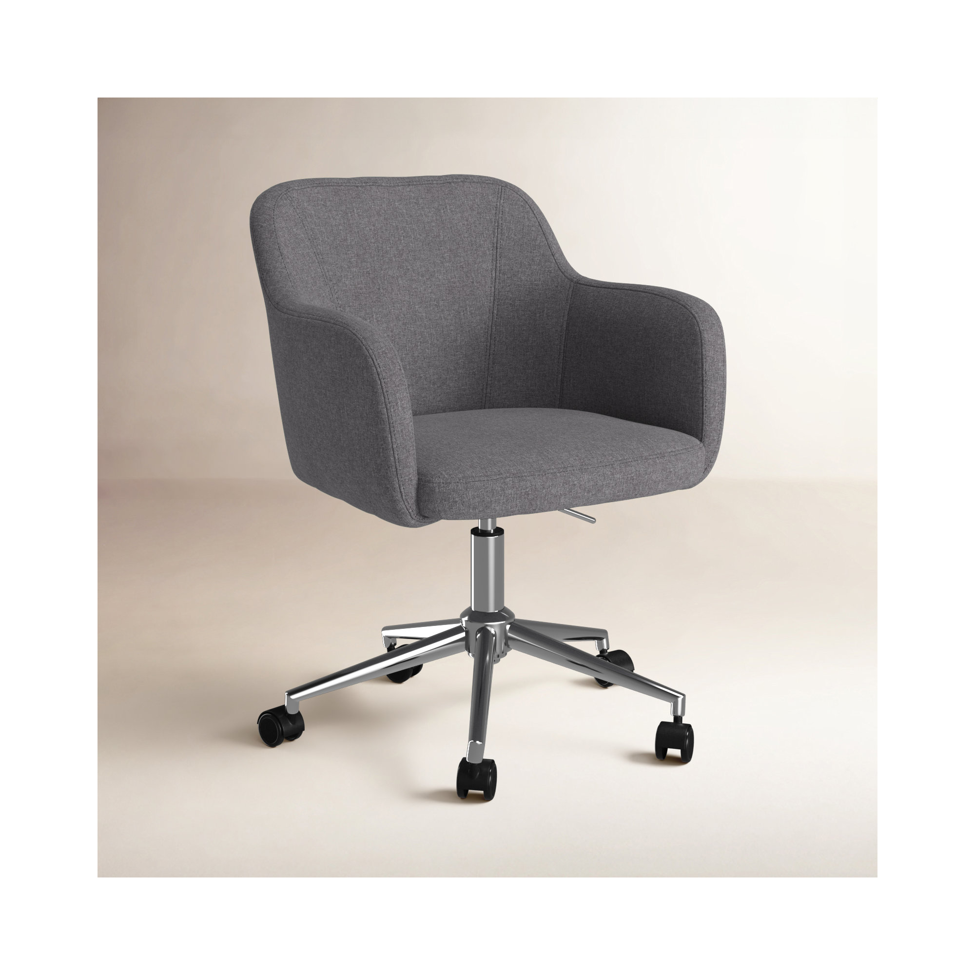 Imbali Swivel Office Chair, Linen, Gray